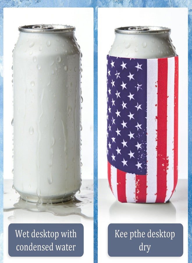 Satomoto Can Cooler Sleeve 12pcs USA Flag Can Coolers Bulk Neoprene for Can and Bottle 120z - Image 4