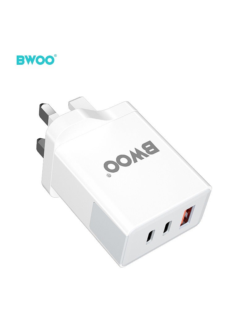 BWOO Pd 20W + Qc 18W 3 Port Uk Wall Charger - Image 2