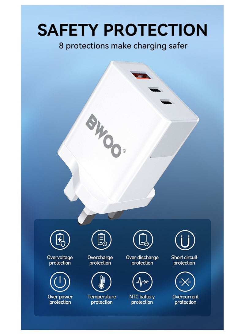 BWOO Pd 20W + Qc 18W 3 Port Uk Wall Charger - Image 5