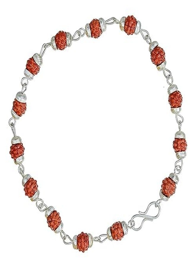 KamlaArt Silver Rudraksha Rakhi للأخ مع مغناطيس الثلاجة، راخي لبهايا بهابهي مع بطاقة تهنئة رولي تشاوال راخيس - Image 3
