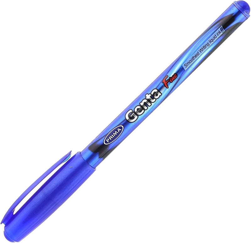 PRIMA Genta Ball Pen Fine Smooth Writing, Liquid Fluid Ink 0.7 Mm Pack Of 10 Pcs - Blue - Image 3