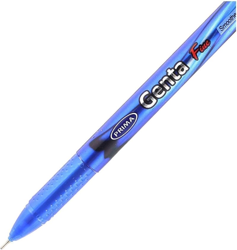 PRIMA Genta Ball Pen Fine Smooth Writing, Liquid Fluid Ink 0.7 Mm Pack Of 10 Pcs - Blue - Image 2