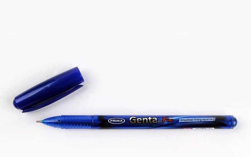 PRIMA Genta Ball Pen Fine Smooth Writing, Liquid Fluid Ink 0.7 Mm Pack Of 10 Pcs - Blue - Image 1