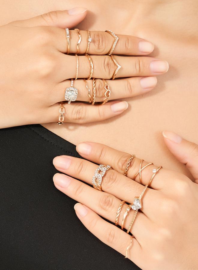 Styli Studded Floral Ring - Image 1