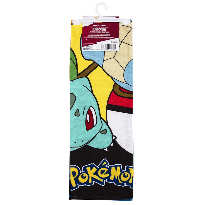 Northwest Pokemon Beach Towel, Pikachu Charmander Squirtle Bulbasaur, Soft and Absorbent 30" x 60", Sunset Pokemon - Image 5