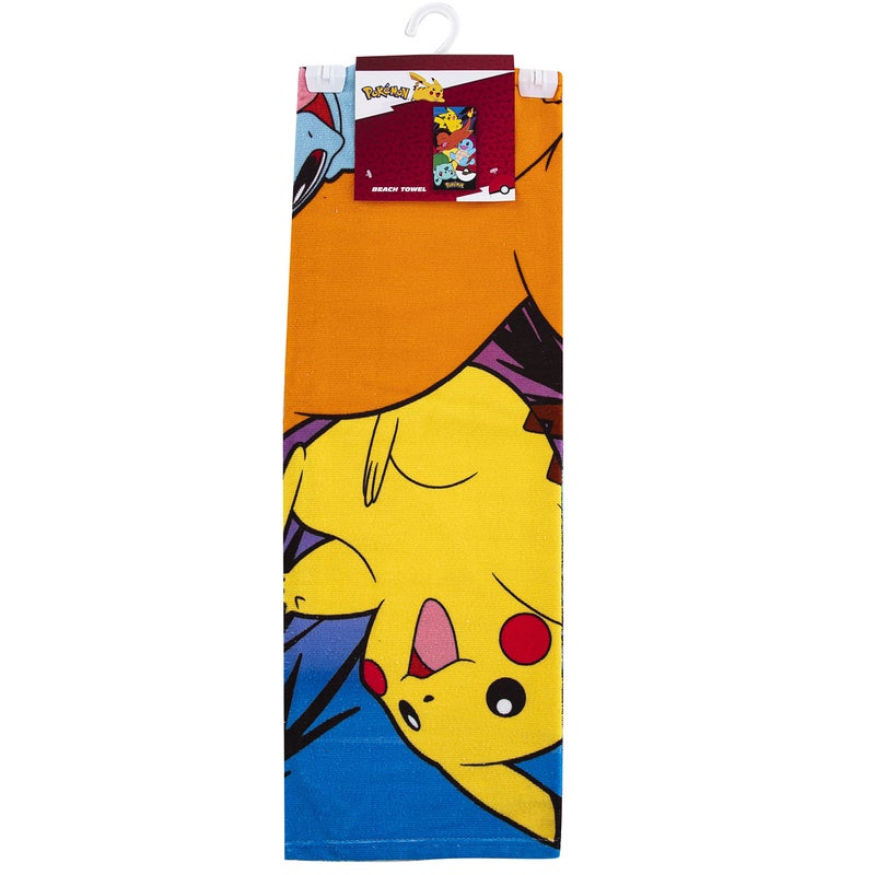 Northwest Pokemon Beach Towel, Pikachu Charmander Squirtle Bulbasaur, Soft and Absorbent 30" x 60", Sunset Pokemon - Image 4