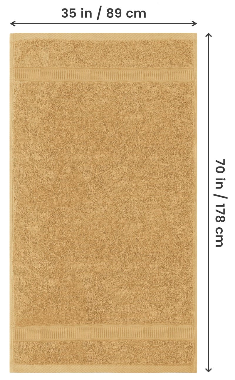 Utopia Towels Utopia Towels - Luxurious Jumbo Bath Sheet 2 Piece - 600 GSM (35X70 Inches) 100% Ring Spun Cotton - Highly Absorbent and Quick Dry Extra Large Bath Towel - Super Soft Hotel Quality Towel (Beige)  - Image 2