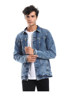 Andora Full Buttoned Casual Denim Jacket_Meduim Blue  - Image 5