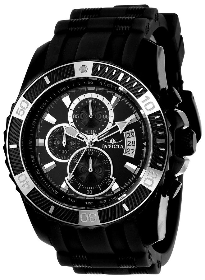 Invicta Men's Pro Diver 45mm Stainless Steel, Silicone Quartz Watch, Black (Model: 22433) - Image 1
