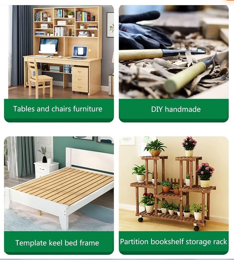 Square Wood Dowels， Unfinished Pine Wood Sticks,Long Dowel Strips Wood Sticks,30Cm Length,4 Pack,4-6Cm Thickness,(4x6cm) - Image 3