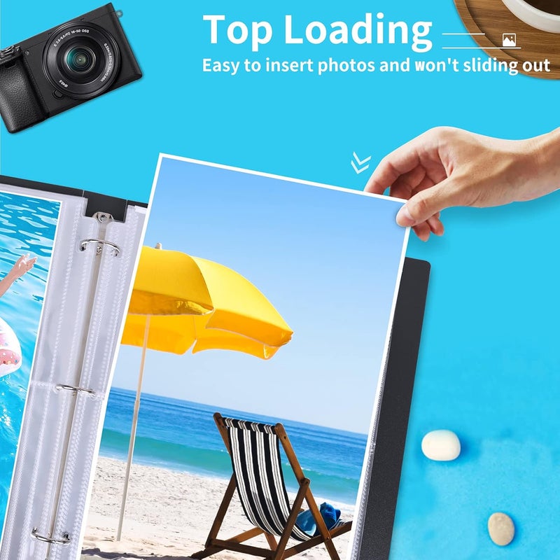 Fabmaker 30 Pack Photo Sleeves for 3 Ring Binder - (8x10, for 60 Photos), Archival Page Protectors, Clear Plastic Album Refill Pages, Postcard Sleeves, Acid-Free - Image 4