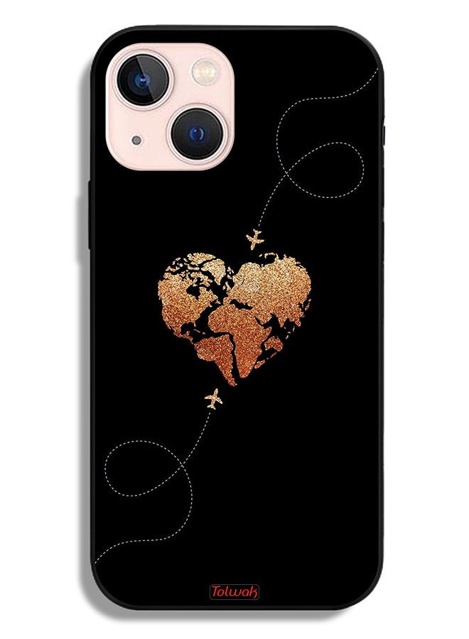 Tolwak Apple iPhone 13 mini Protective Case Airplanes Touching Heart - Image 2
