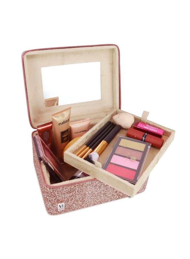 NFI essentials Makeup Organizer Box Makeup Vanity Box Cosmetic Box for Women Bridal Makeup Storage Box Jewelry Box Makeup Kit Box - Image 3