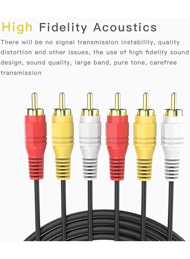 Taimi 6 Pin 3 RCA/M-3 Rca/M ts TCV3303N N/Plated Audio Video RCA Cable Multicolour 5m - Image 3