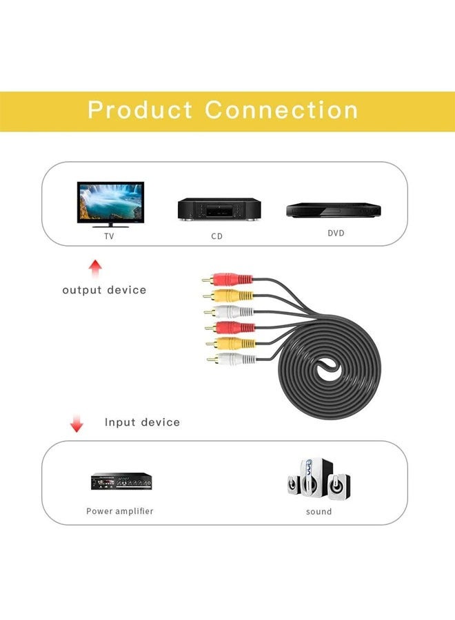 Taimi 6 Pin 3 RCA/M-3 Rca/M ts TCV3303N N/Plated Audio Video RCA Cable Multicolour 5m - Image 4