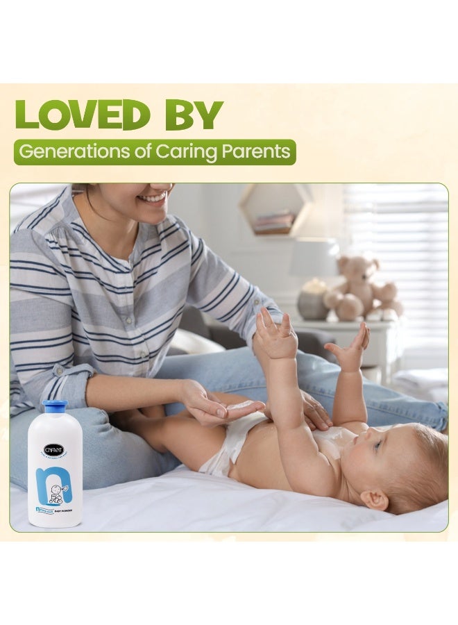 إنفانت بودرة ENFANT Natural Care للأطفال – بودرة تلك 400 جم، تهدئ وترطب بشرة الطفل، برائحة منعشة ولطيفة، تمتص الرطوبة، تساعد على الوقاية من الطفح الجلدي، مختبرة جلدياً، وآمنة منذ الولادة. - Image 3