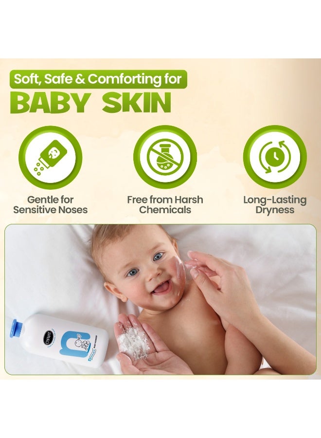 إنفانت بودرة ENFANT Natural Care للأطفال – بودرة تلك 400 جم، تهدئ وترطب بشرة الطفل، برائحة منعشة ولطيفة، تمتص الرطوبة، تساعد على الوقاية من الطفح الجلدي، مختبرة جلدياً، وآمنة منذ الولادة. - Image 4