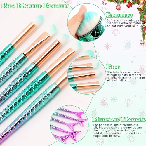 NICEMOVIC Stocking Stuffers for Kids Girls, 11PCS Kids Makeup Brushes Sets for Girls, Cute Stuff for Tween & Teen Girl Gifts Trendy Stuff Christmas Birthday Gift Ideas Cute Make Up Tool Set - Image 3