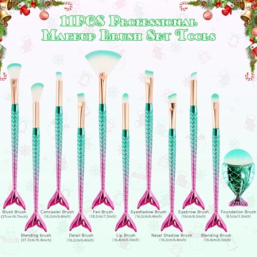 NICEMOVIC Stocking Stuffers for Kids Girls, 11PCS Kids Makeup Brushes Sets for Girls, Cute Stuff for Tween & Teen Girl Gifts Trendy Stuff Christmas Birthday Gift Ideas Cute Make Up Tool Set - Image 2