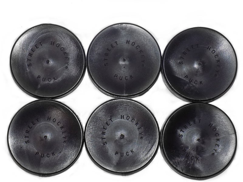 MyLec Hockey Pucks for Outdoor Hockey, Training Pucks for Street Hockey, Durable & Lightweight Solid Plastic Pucks, No Friction Ice Hockey Pucks, One-Size (Black, Pack of 6) - Image 1