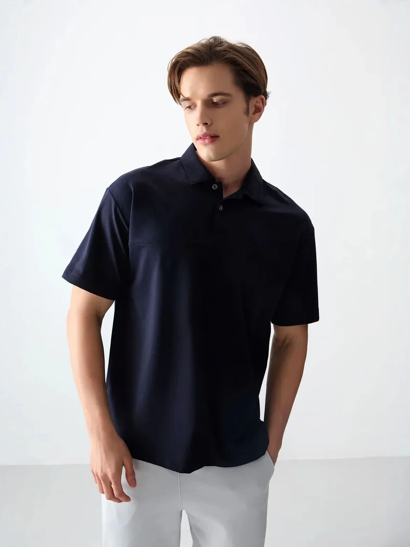 تومي لايف TOMMY Oversized Polo Collar T-Shirt