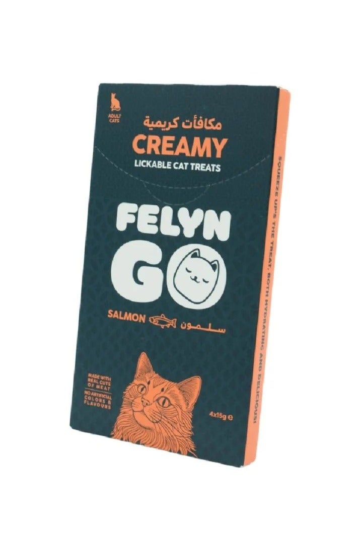 Felyn GO Cat Creamy Treats Salmon Liver Flavor 4 x 15g Artificial Color & Flavor-Free Formula - Cat Treats - Image 1