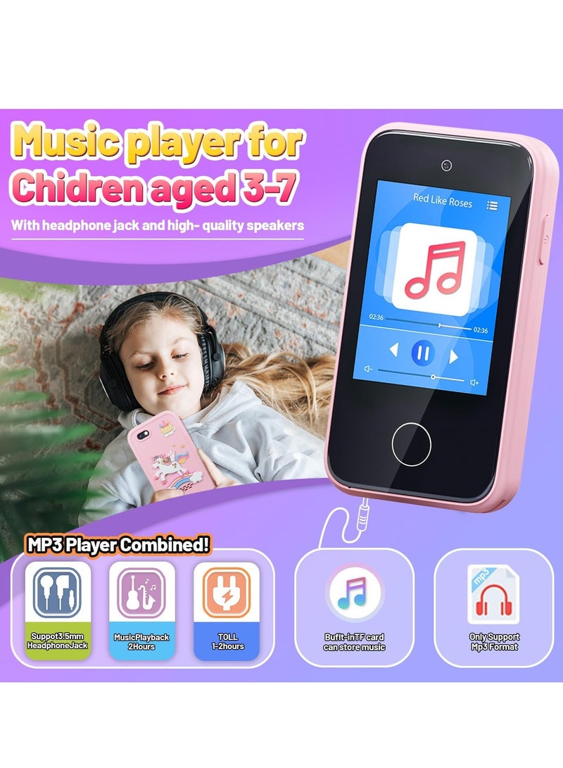 Kids Smart Phone Toys for Girls Ages 3-7 with Dual Camera - Toddler Phone Toys with Learning Games, Travel Toys with MP3 Music Player for Birthday Gifts for 3 4 5 6 7 Year Old Kids - Image 4