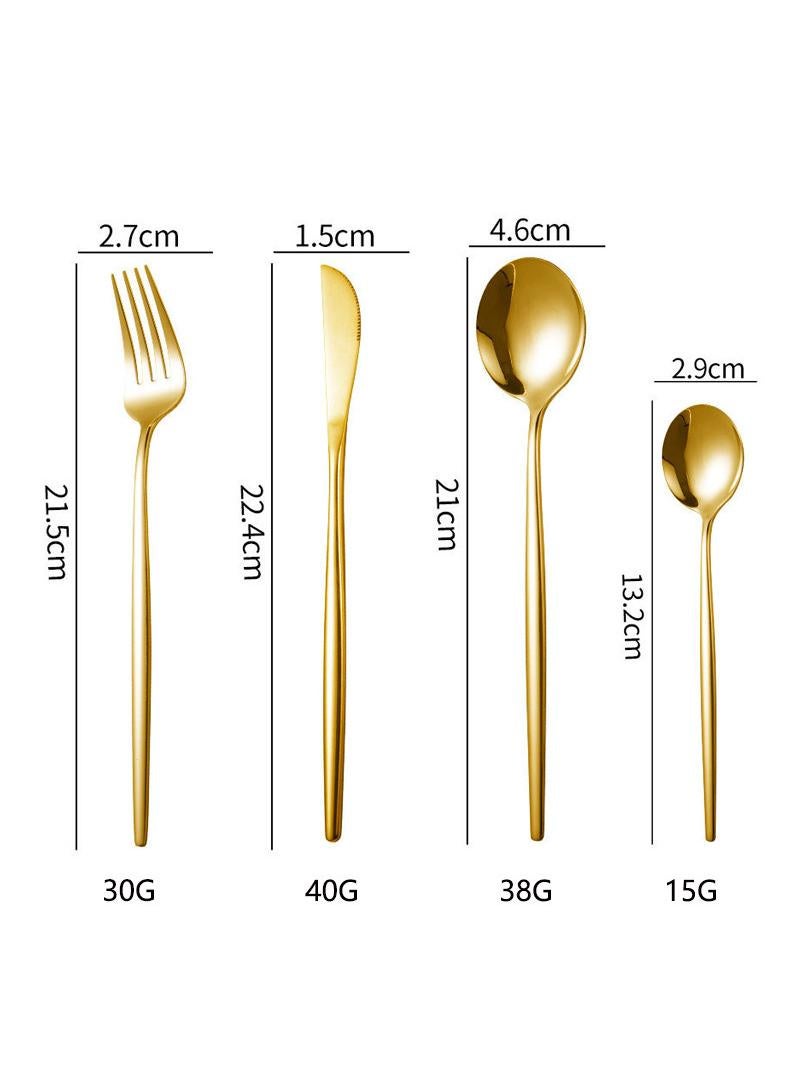 general 30-Piece Knife Fork Spoon Full Set Gold - Image 3