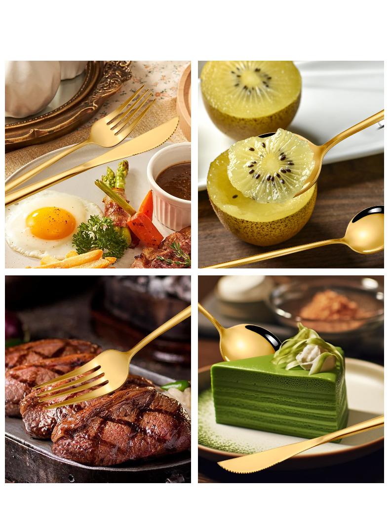 general 30-Piece Knife Fork Spoon Full Set Gold - Image 5