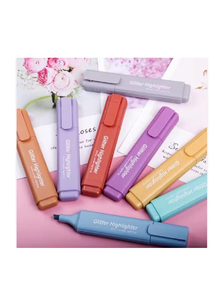 8-Piece Glitter Marker Pen Set, Shiny and Metallic Effects Colorful Marker - Image 1