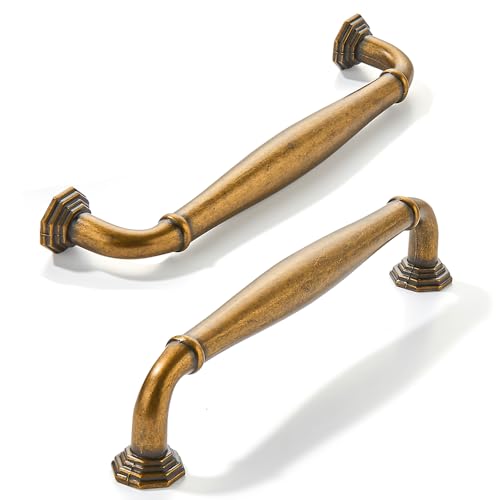 CABDM 10 Pack 4 Inch Hole Center Antique Brass Heavy Duty Solid Cabinet pulls Ideal for Dressers Bathroom cabinets and Kitchens cabinets - Image 1