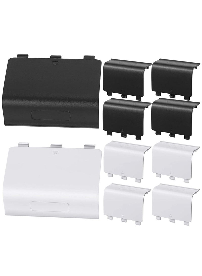 Replacement Battery Cover Shell Doors Back Repair Part Compatible with Xbox One Wireless Controller, Black, White(10 Pieces ) - Image 1