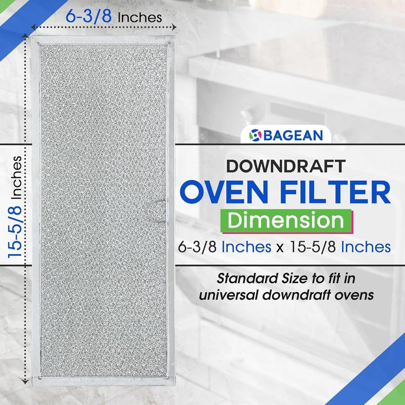 Bagean Downdraft Stovetop Filter Replacement for 71002111 Jenn Air Filter Downdraft 15.6” x 6.4” - Range Oven Filter Fits Into Jennair Downdraft Filter Vent and Protects the Stove Fan (2-Pack) - Image 1