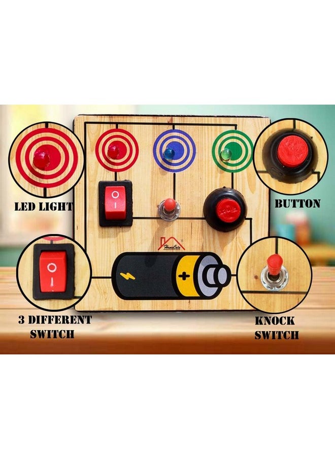 HomeCute Homecute Busy Board Toys with LED Light, Montessori Busy Board Game for Kid’s, Sensory Toys for Toddlers, Montessori Toys with Toggle Switch, Travel Friendly & Educational Activities for Boys & Girls.  - Image 2