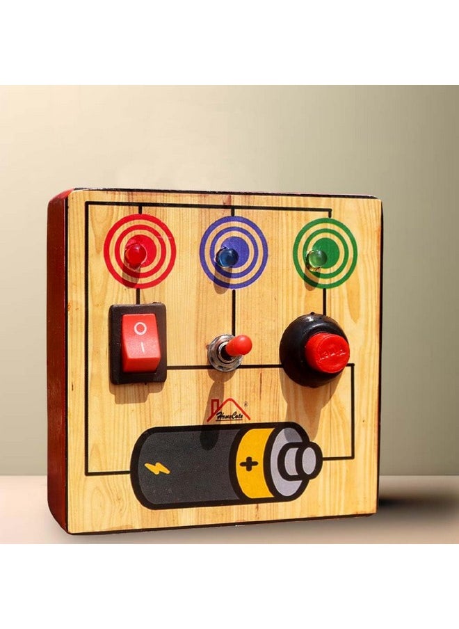 HomeCute Homecute Busy Board Toys with LED Light, Montessori Busy Board Game for Kid’s, Sensory Toys for Toddlers, Montessori Toys with Toggle Switch, Travel Friendly & Educational Activities for Boys & Girls.  - Image 4