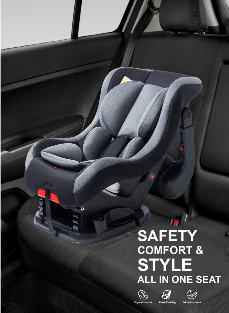 مولودي كرسي سيارة للأطفال مولودي قابل للتحويل من 0-4 سنوات بمقبض أمان أمامي ووضعيات استلقاء- أسود - Image 5