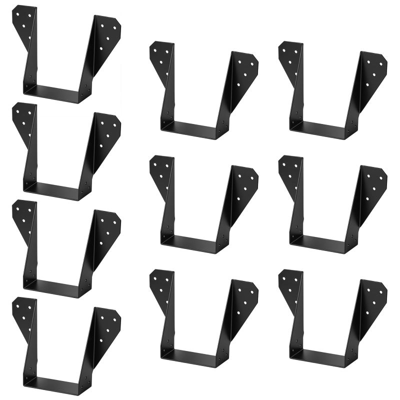 Gbgs 10 Pcs Black 4 X 6 Face-Mount Joist Hanger,Inner Width:3-1/2"" Fit 4X6,4X8 Post,14 Gauge - Image 3