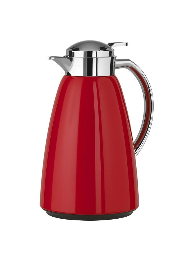 EMSA Campo Stainless Steel Thermal Carafe with Glass Liner 1L – Red Premium Insulated Coffee & Tea Serving Jug for Hot & Cold Beverages – Made in Germany - Image 1