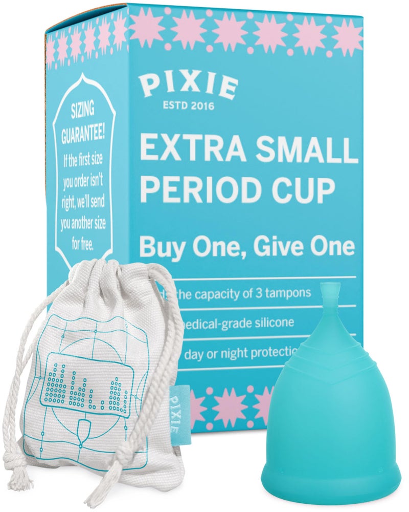 Pixie Cup Pixie Menstrual Cup - No Metals or Toxins - 100% Medical-Grade Silicone - Ranked 1 for The Most Soft Reusable Period Cup - Wear 12 Hours - Tampon Alternative - Buy One We Give One (XS) - Image 1