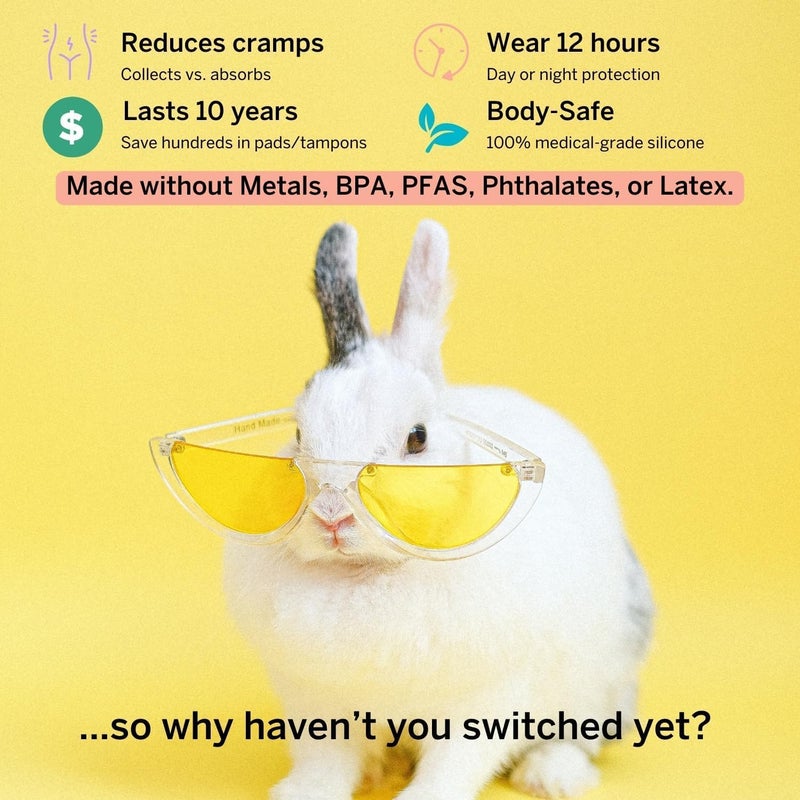 Pixie Cup Pixie Menstrual Cup - No Metals or Toxins - 100% Medical-Grade Silicone - Ranked 1 for The Most Soft Reusable Period Cup - Wear 12 Hours - Tampon Alternative - Buy One We Give One (XS) - Image 3