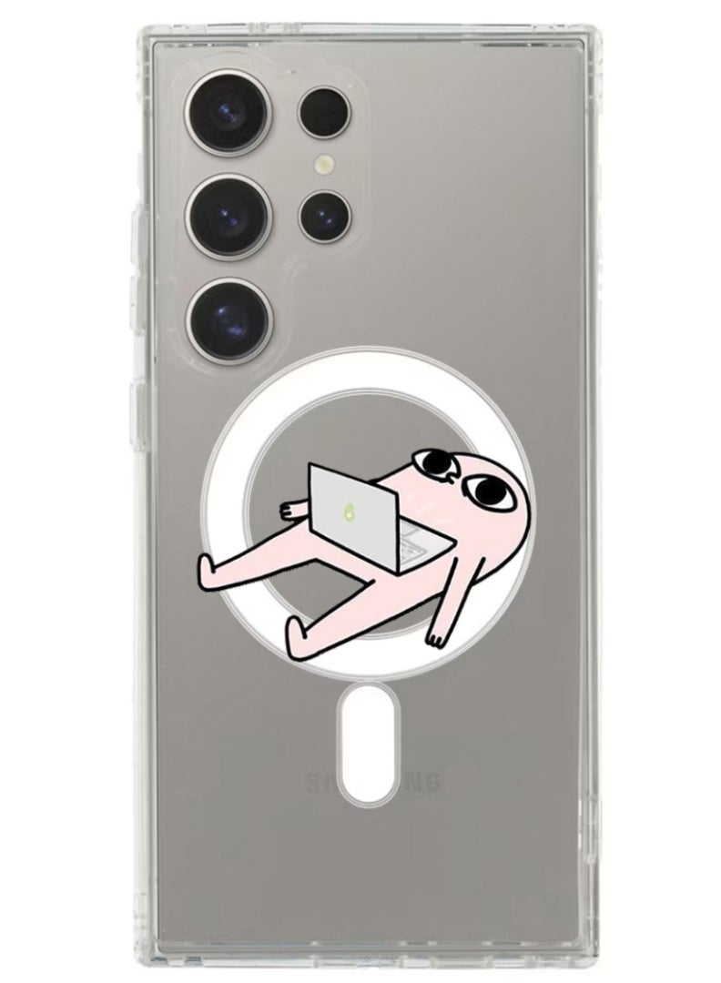 Theodor Magnetic Case for Samsung Galaxy S24 Ultra 6.8-inch Compatible with MagSafe Wireless Charging, Shockproof Phone Bumper Cover Sleep with Laptop - Image 1