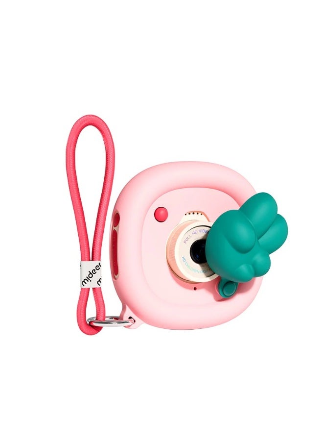 MiDeer Say Cheese Kids Camera for Children – Digital Toy Camera with 32GB Memory Card, Silicone Protective Case, Wrist Strap & USB Cable, Fun Educational Photography Toy for Kids Age 3+ (Green & Pink) - Image 1