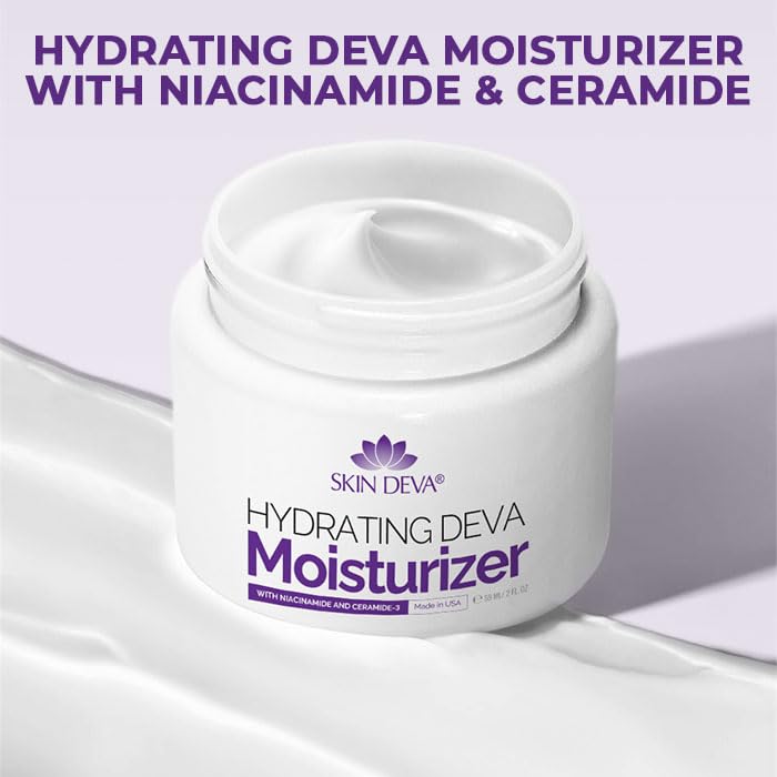 SKIN DEVA 2 oz Hydrating Moisturizer Cream with Niacinamide & Ceramide Daily face cream| Oil Free, Protect, Smooth and Moisturizer - Image 3