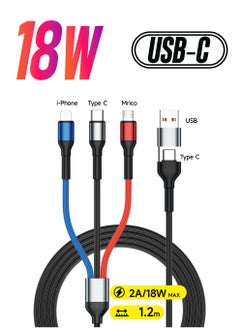 AL-WAHA AL-ZHABIA 18W 2.0A 6-in-1 Universal Fast Charging Cable | Compatible with iPhone 15 Pro Max/Samsung S24 Ultra/Huawei Mate 60 | Heat-Resistant Nylon Braided Cord for PS5, iPad, Tablets & Smartwatches (Black)  - Image 1