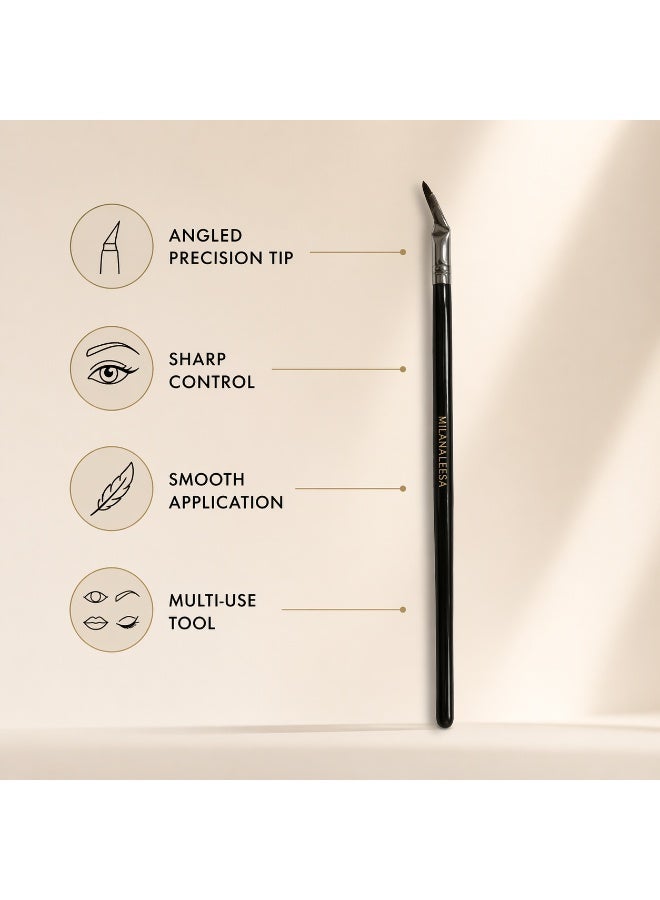 Angled Eyeliner Brush – Fine Precision Liner Brush for Gel, Cream & Liquid Eyeliner – Angled Brow & Eyeliner Brush for Sharp Wings, Defined Lines & Hair-Like Strokes – Milana Leesa - Image 4