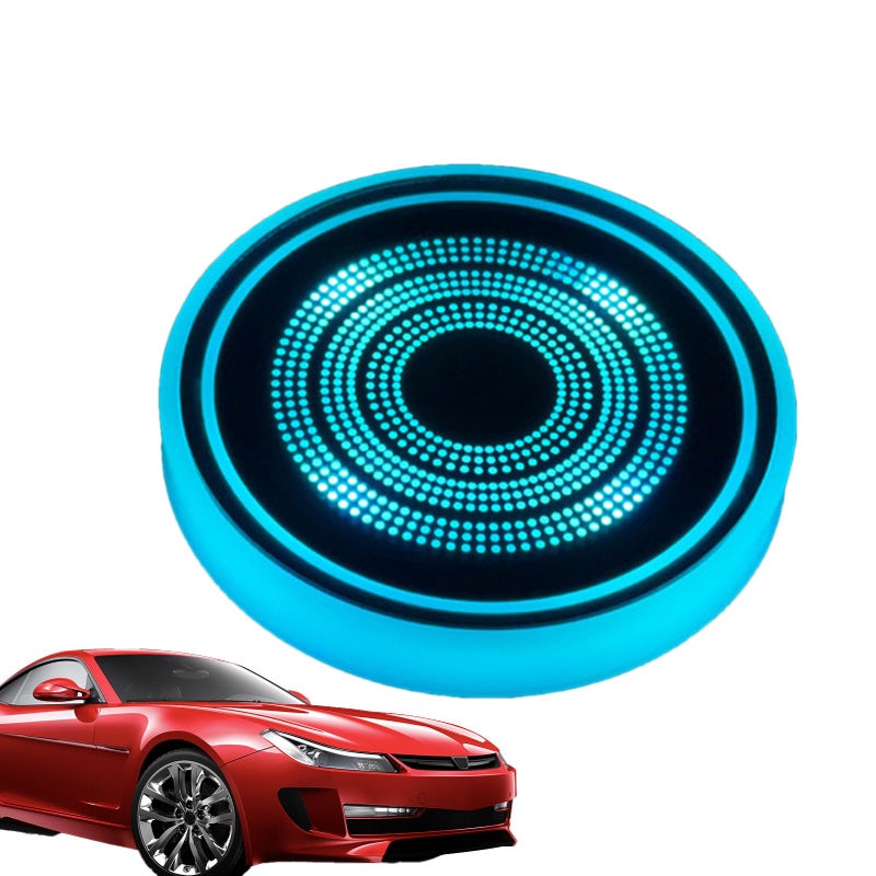 قمر مكتمل سماء مرصعة بالنجوم حامل كوب للسيارة شاحن USB إضاءة LED حامل كوب قابل للإدخال - Image 2