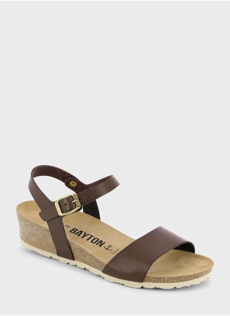 BAYTON Wodonga Strappy Mid Heel Wedges