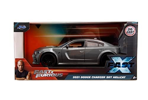 Jada Fast & Furious Fast X 1:24 Dom's 2021 Dodge Charger SRT Hellcat Die-Cast Car, Toys for Kids and Adults - Image 2
