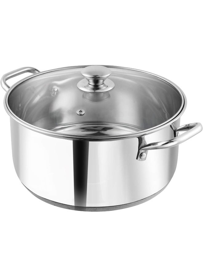 VINOD Stainless Steel Roma Casserole with Glass Lid & Riveted Handles-Diameter 18 cm, Capacity 2.2 Litre (Induction and Gas Stove Friendly), Silver - Image 4