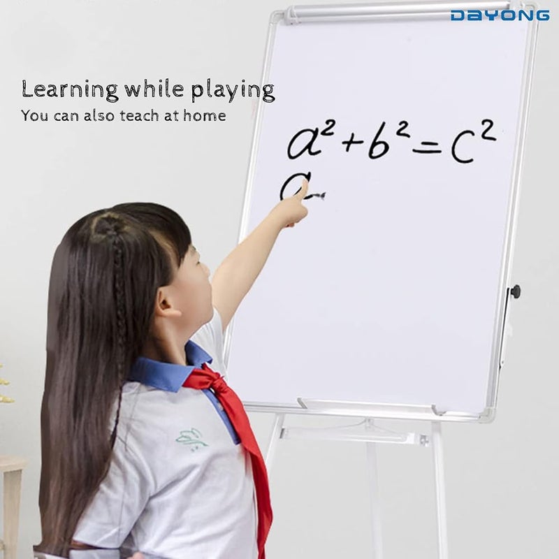 DAYONG Magnetic Easel-Style Whiteboard, Height Adjustable Stand Tripod Whiteboard, Dry Erase Board for Office Presentation, Teaching Display, Children's Graffiti (28" x 40", White) - Image 5